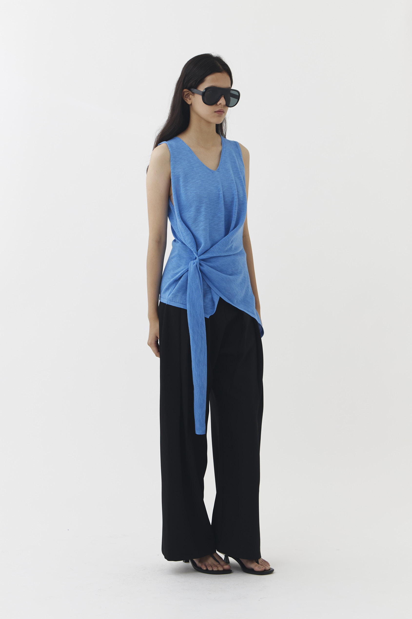 Rise Knit Blouse in Blue - Image 2