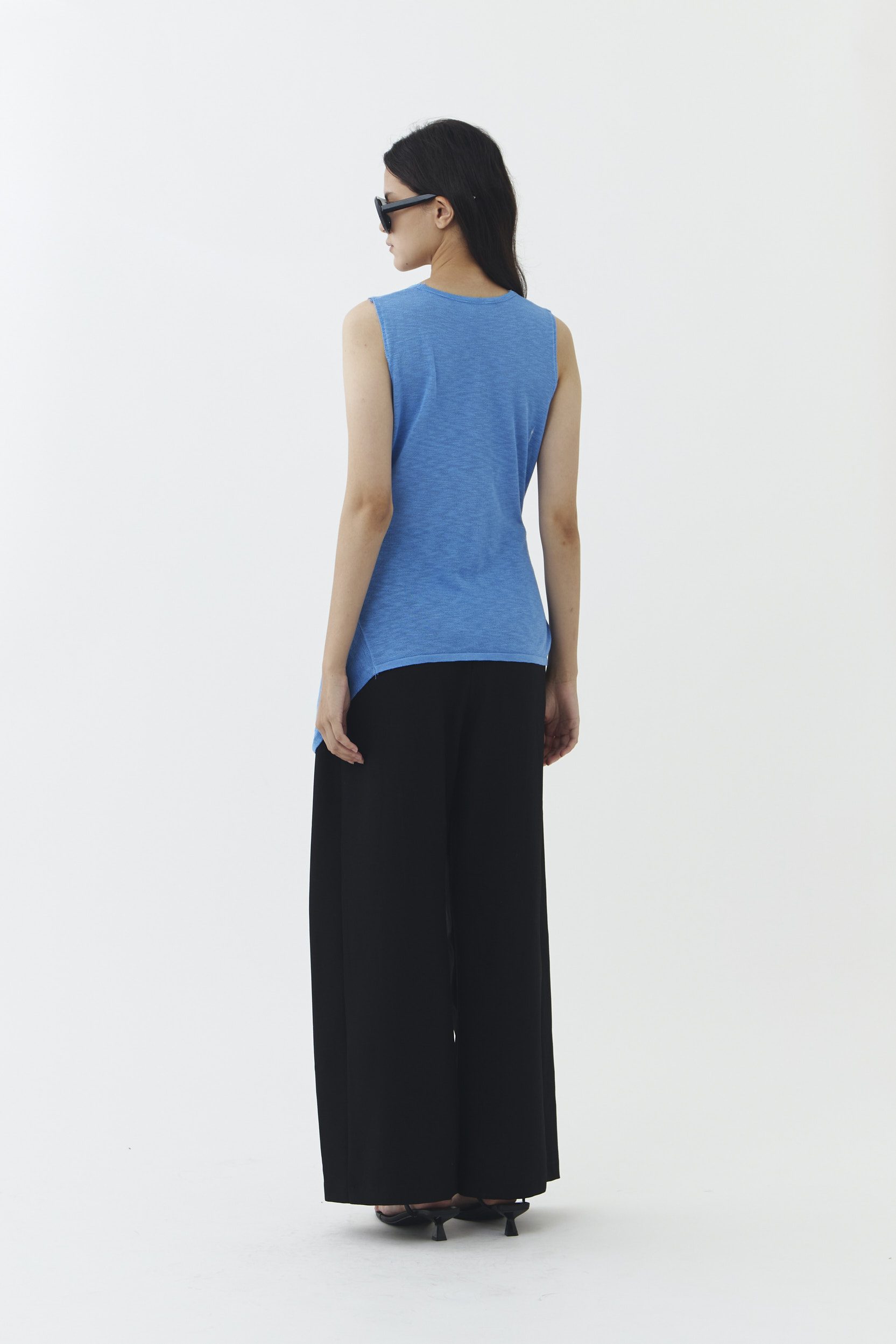 Rise Knit Blouse in Blue - Image 3