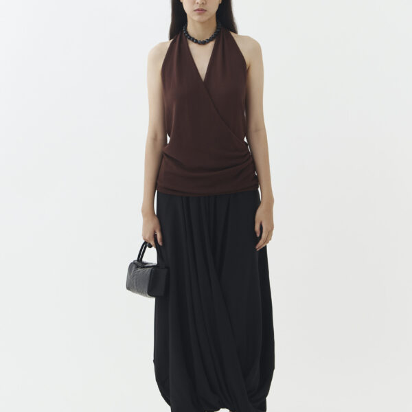 Kaia Knit Blouse in Brown
