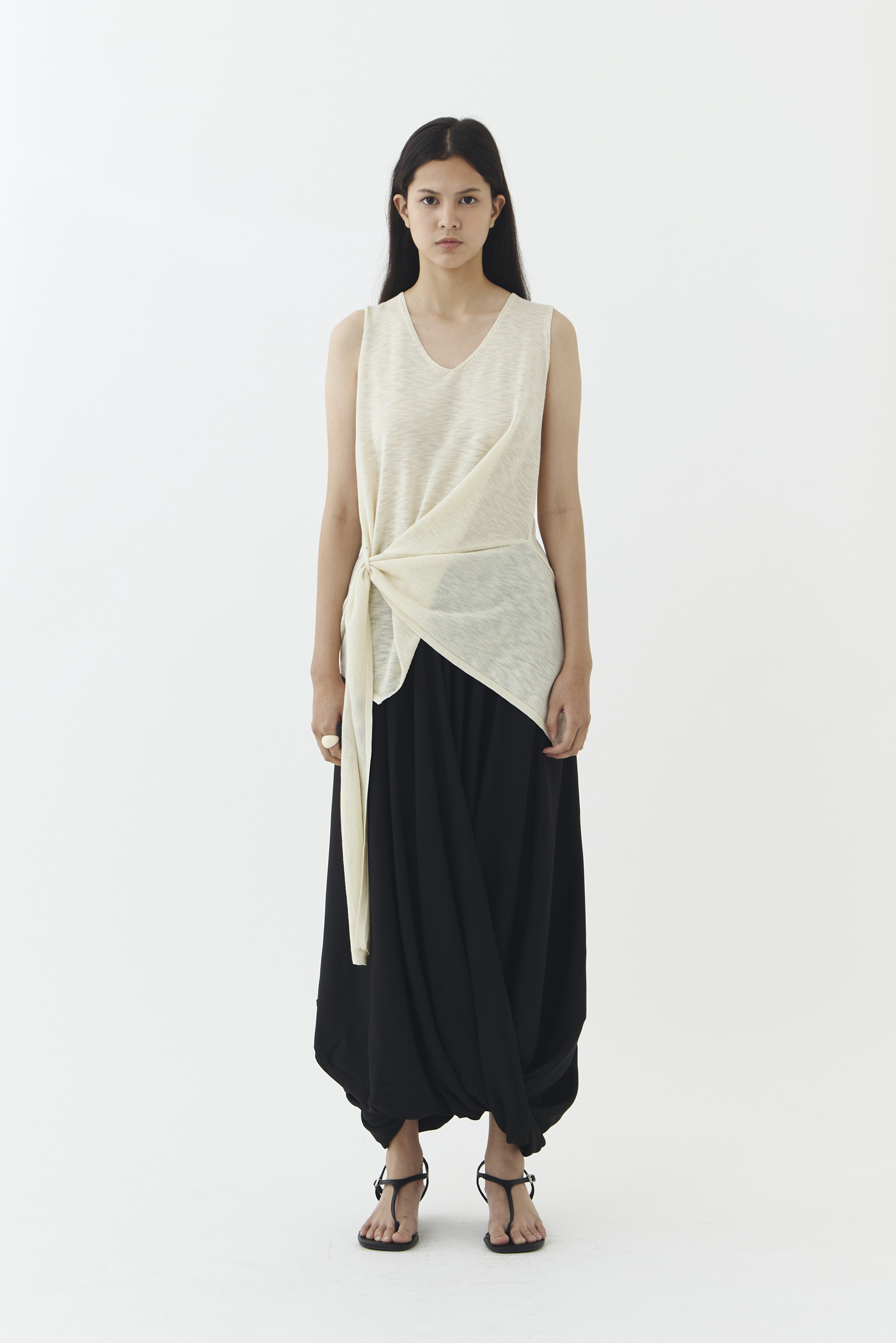 Rise Knit Blouse in Ivory