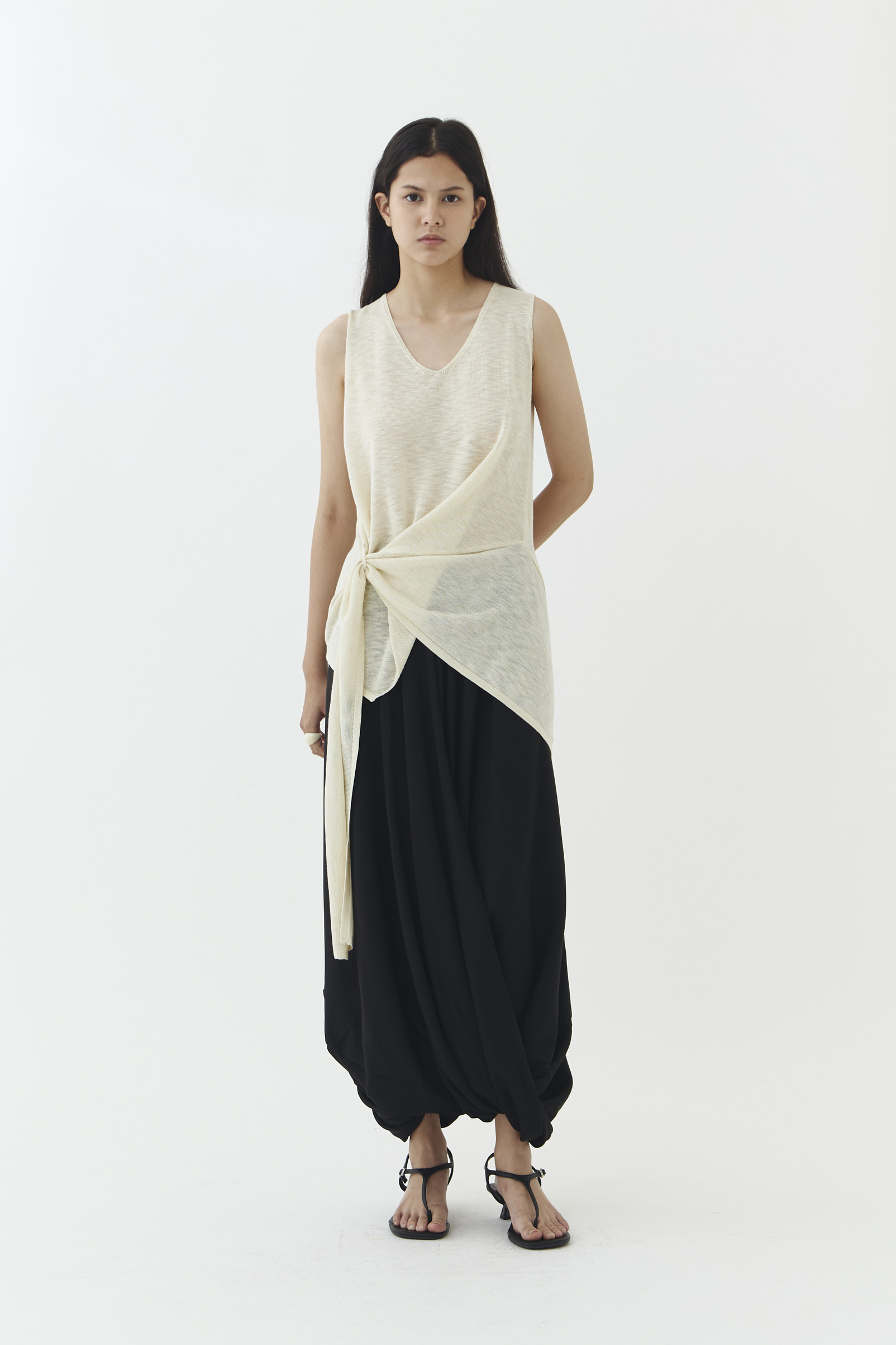 Rise Knit Blouse in Ivory - Image 2