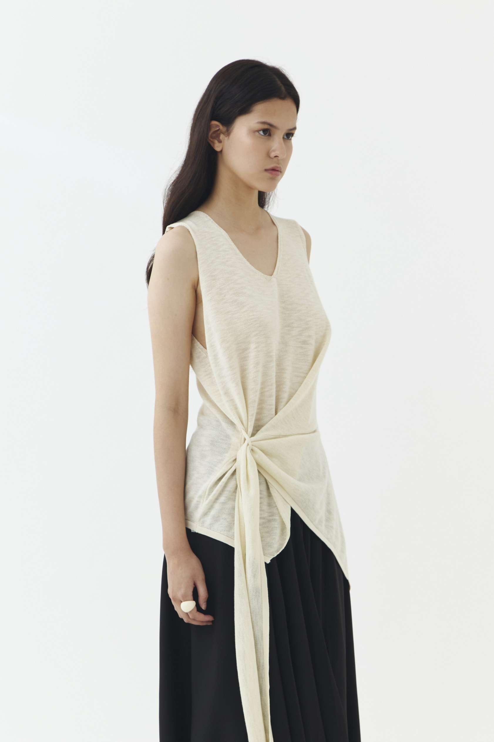 Rise Knit Blouse in Ivory - Image 3