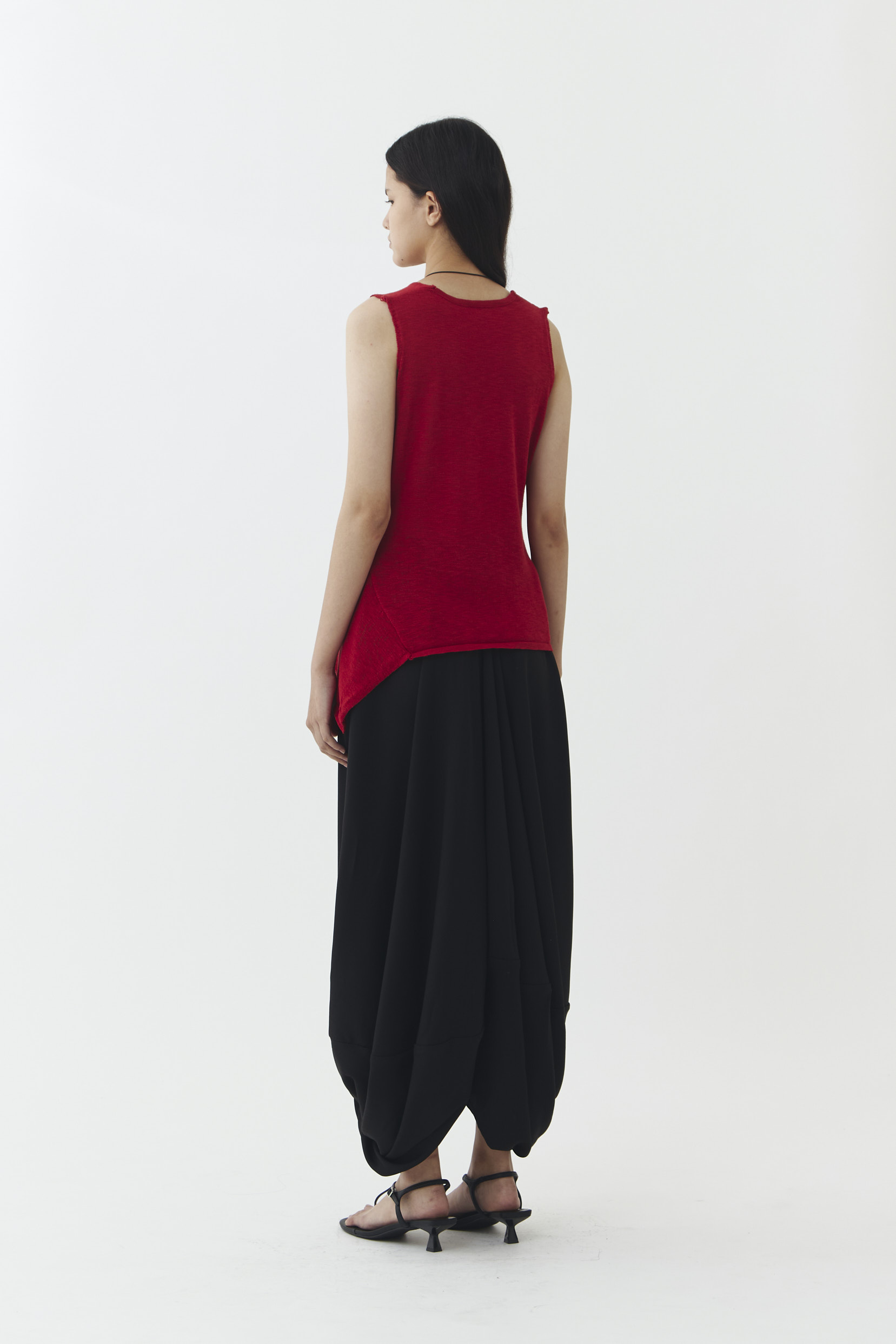 Rise Knit Blouse in Red - Image 3