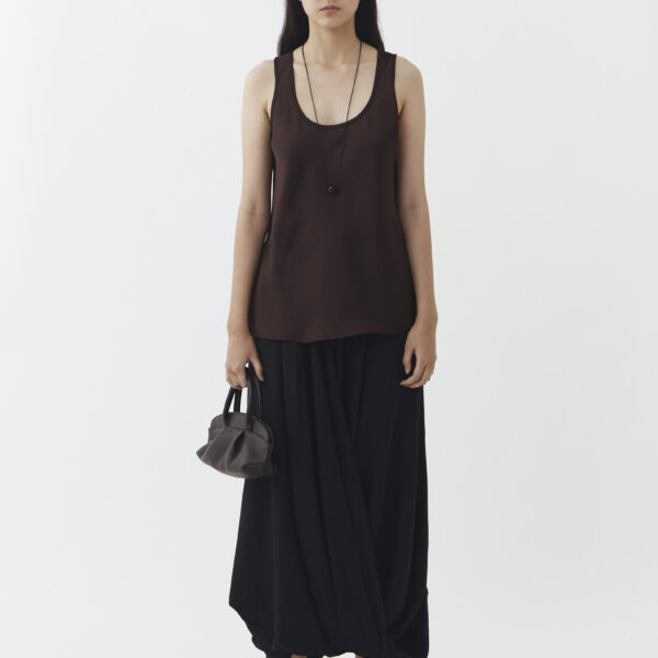 Noa Satin Tank in Espresso