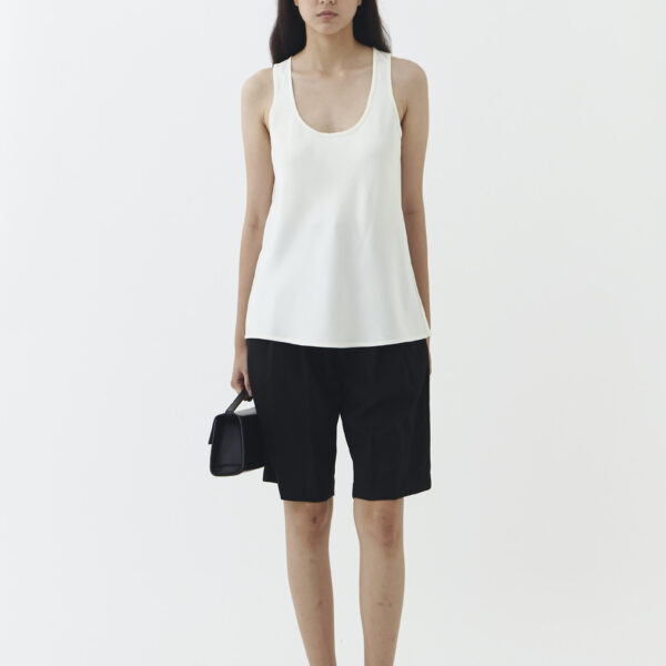 Noa Satin Tank in Ivory