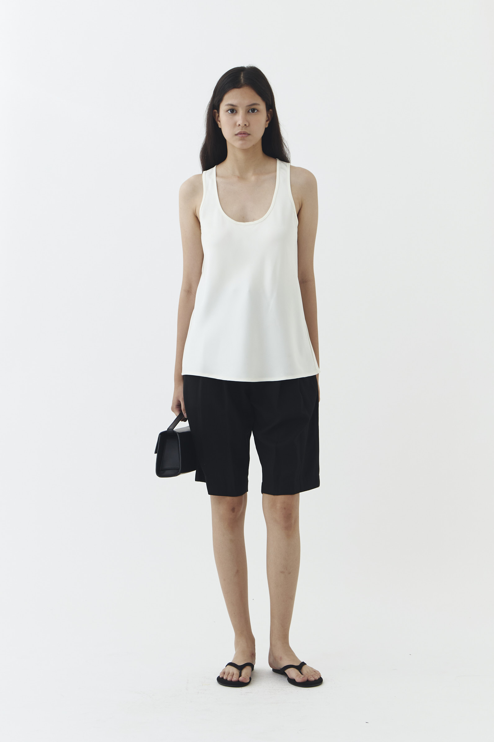 Noa Satin Tank in Ivory