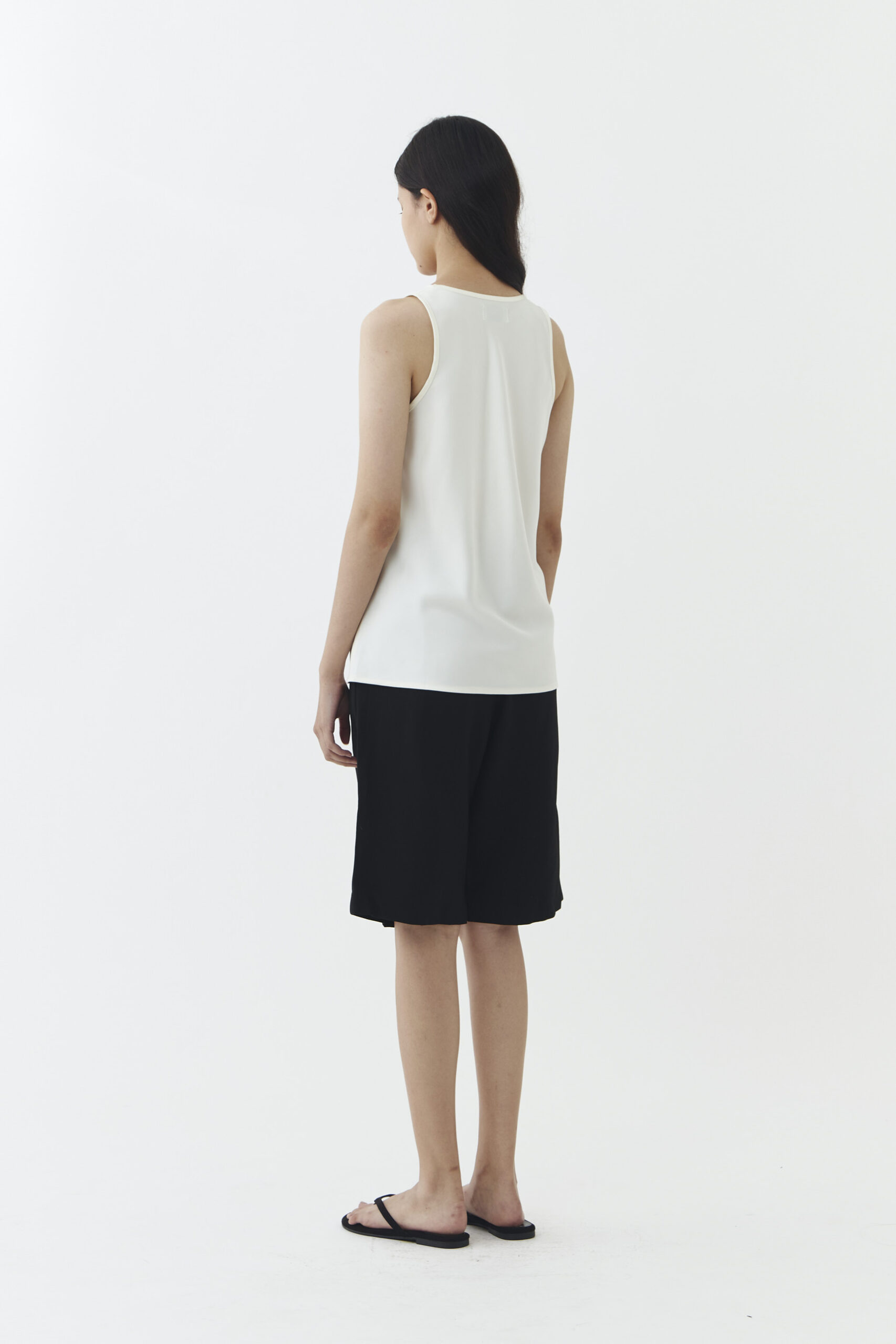 Noa Satin Tank in Ivory - Image 3
