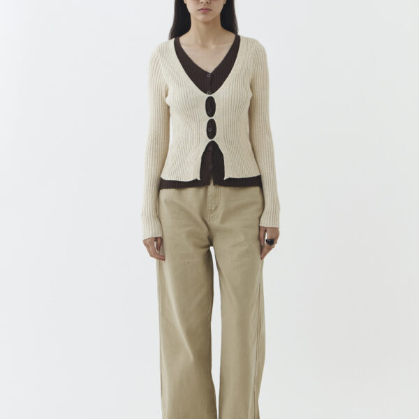 Verse Knit Blouse in Brown