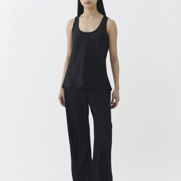 Noa Satin Tank in Black
