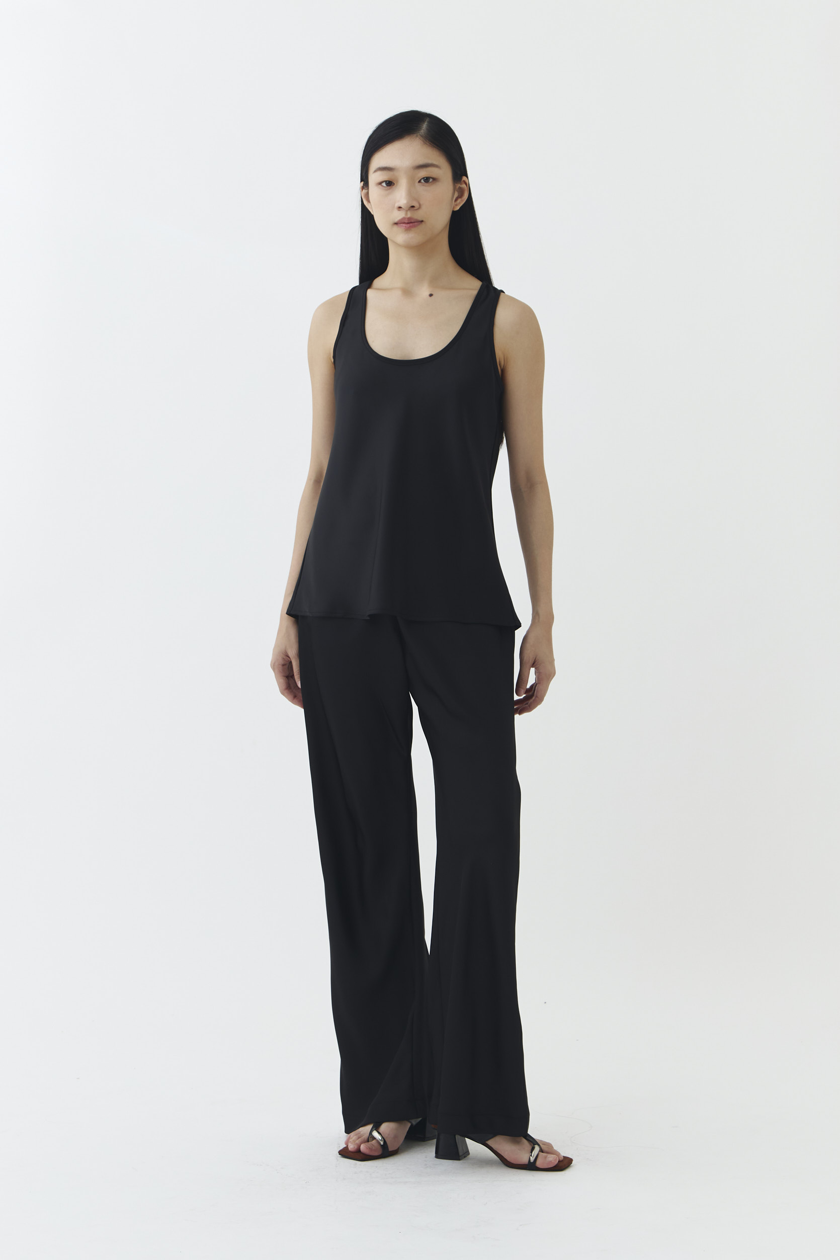 Noa Satin Tank in Black
