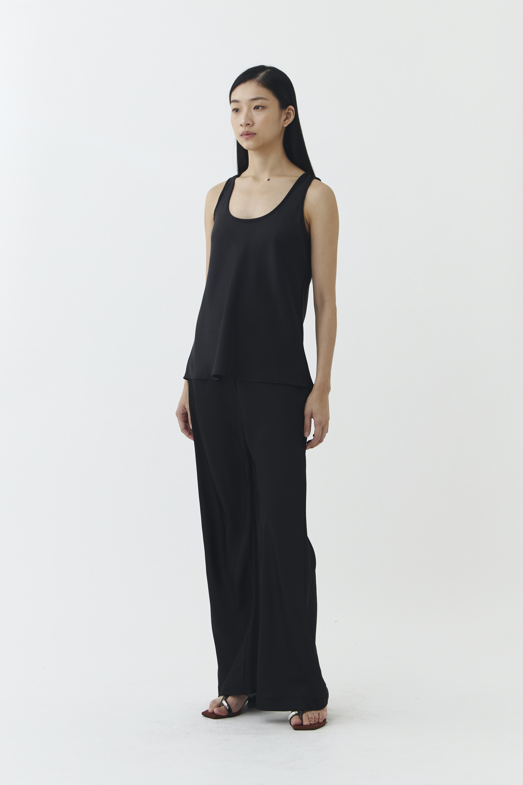 Noa Satin Tank in Black - Image 2