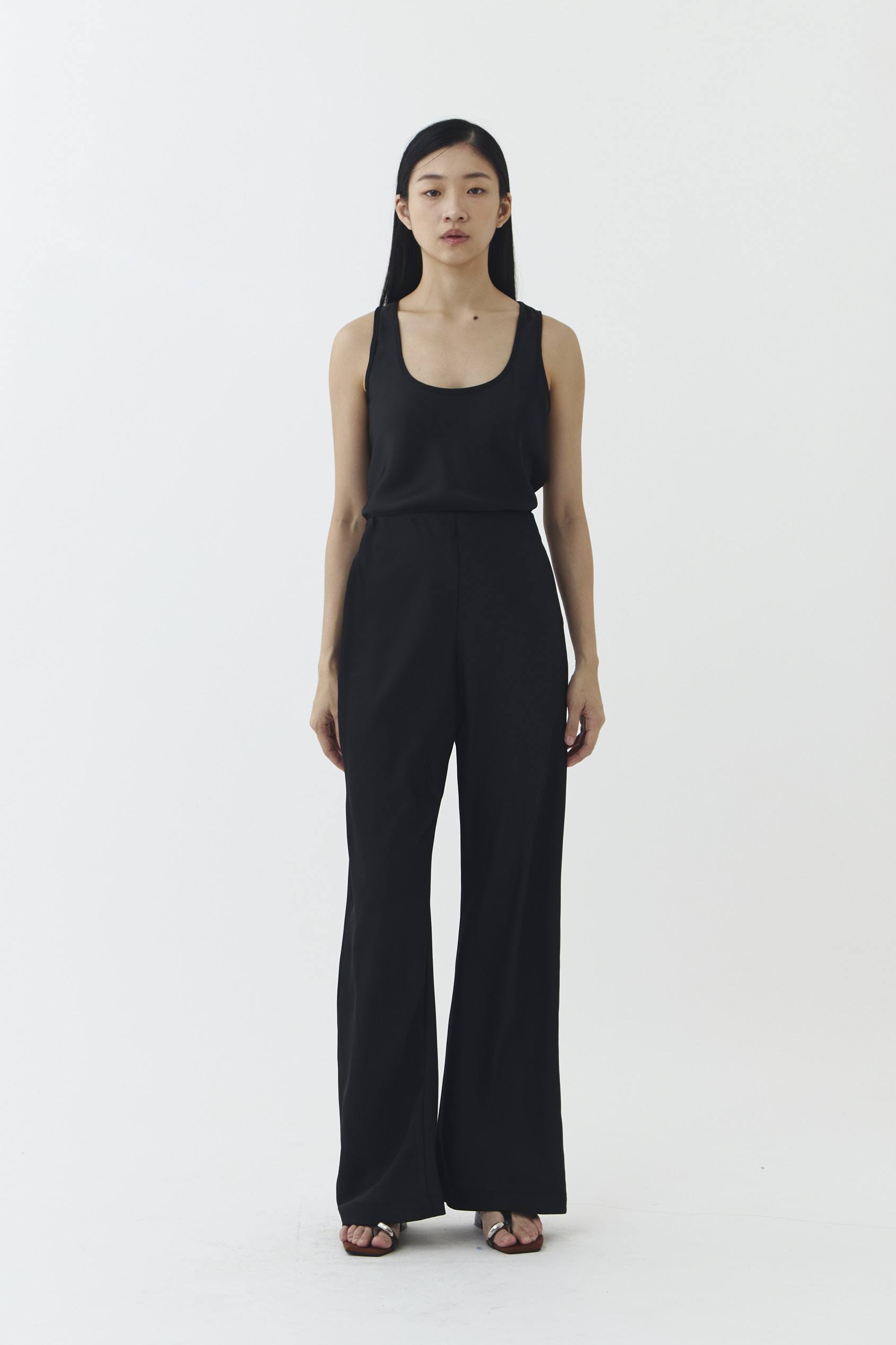 Noa Satin Tank in Black - Image 3