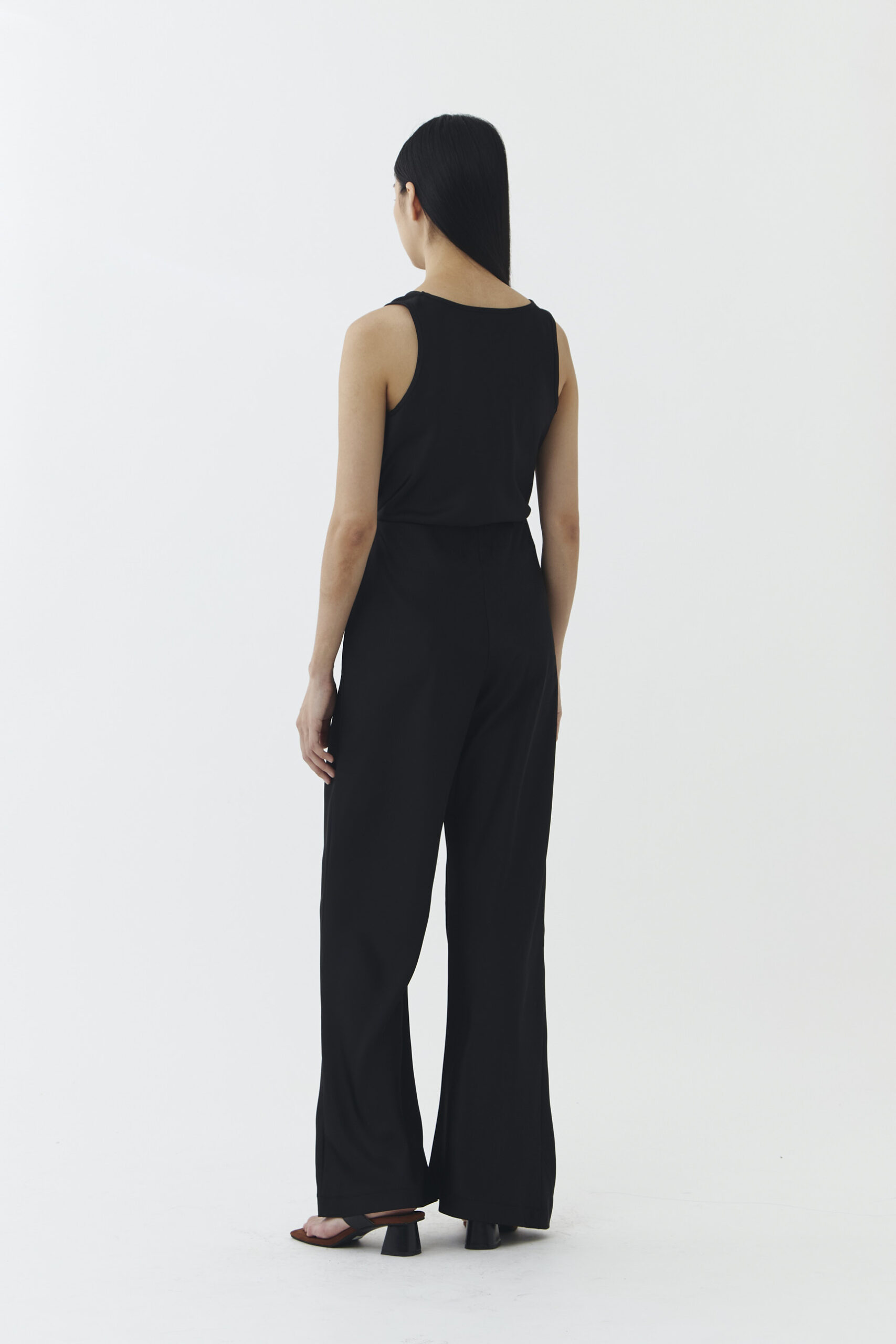 Noa Satin Tank in Black - Image 4