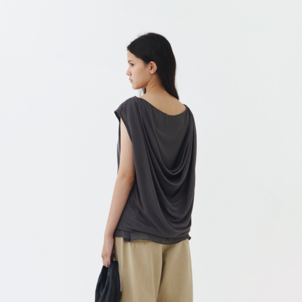 Isla Sheer Top in Grey