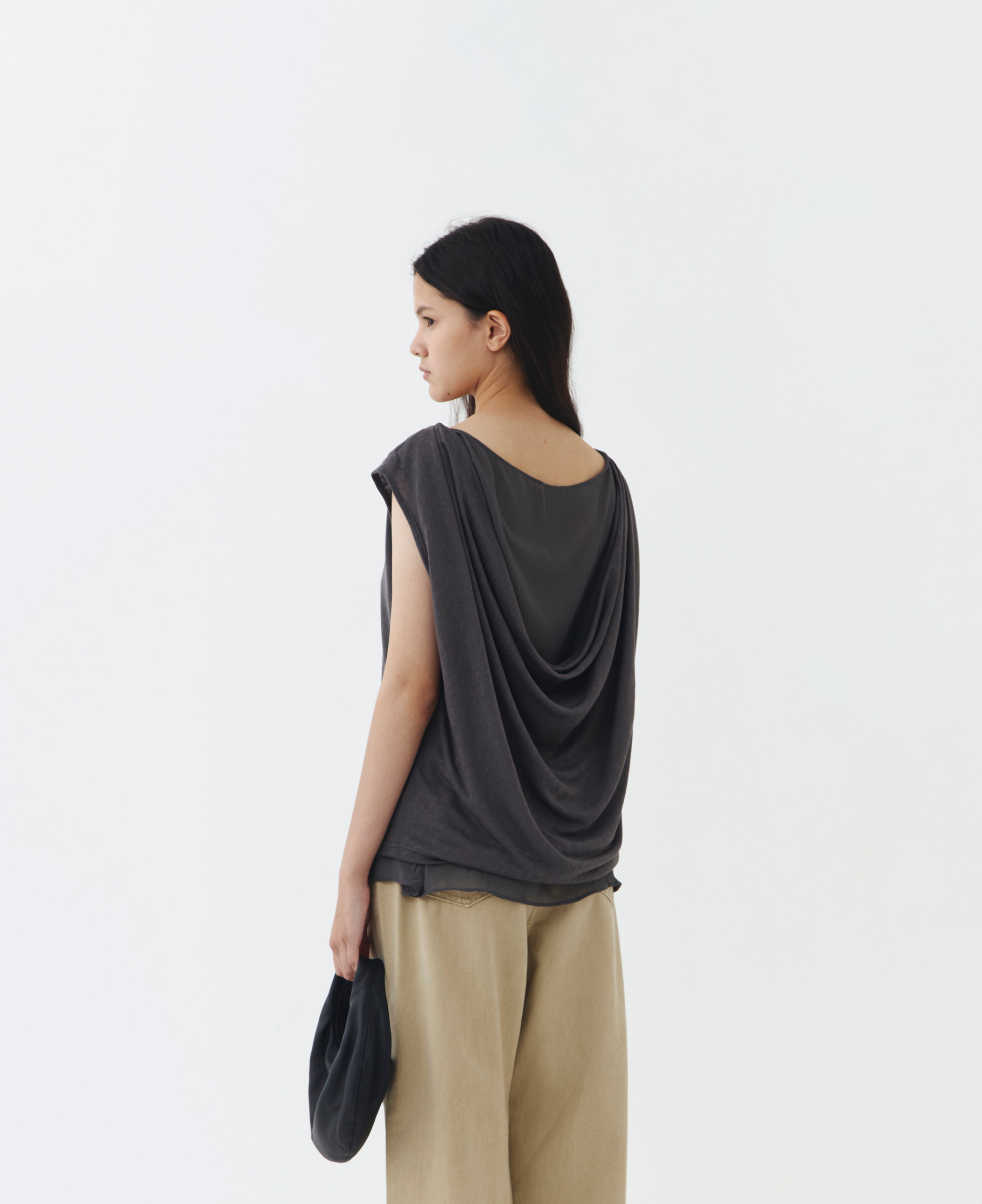 Isla Sheer Top in Grey